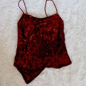 Cache Red Sequin Camisole